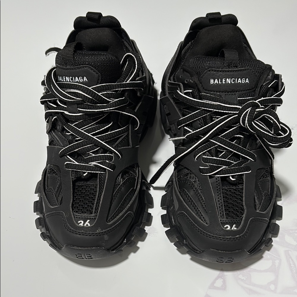 Balenciaga Black Sneakers with White Laces